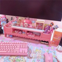 도매 핑크 소녀 하트 데스크탑 레이스 컴퓨터 선반 보관 노트북 테이블 정렬 학생, 롱 레이스 컴퓨터 선반