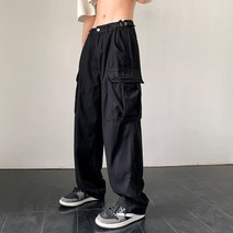 캐주얼 하이 스트리트 레트로 복고풍 엔틱 포켓 카고 팬츠 여성용 육군 녹색 루즈한 웨이스트 드로스트링 스웨트팬츠 Y2K
