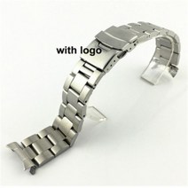 세이코 솔리드 스테인레스 스틸 밴드 남성용 스포츠 스트랩 20mm 22mm srpd skx007/skx009 SRPD63K1 쥬빌리 곡선 엔드 팔찌, type C with logo - 22mm