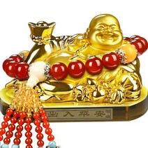 부처님 동상 행운과 안전 자동차 장식 달마도사 동상, 황금 불상 (Pixiu Beads)