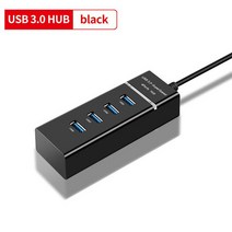 4 포트 5Gbps 고속 USB 3.0 허브 분배기 usb2.0 및 1.1 호환 USB3.0 Andrews IPhone 6 7 전화 요금 지원, USB3.0 BLACK