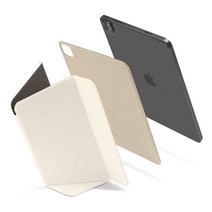 tomtoc 12.9 인치 iPad Pro 3 4 5 6 세대 케이스 자석 커버 슬림 3Way 세로 스마트 케이스 보호 애플 Pencil 2 대 무선 충전 가능 수납 플랩 포함 상아색