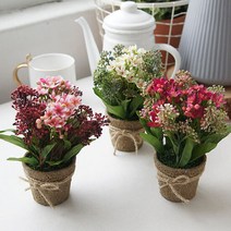 [트리빌리지] 집들이선물 미니 조화꽃 화분 데코 소품, 단품