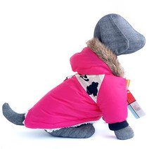 작은 중형 개를위한 개 겨울 옷 방수 옷 강아지 애완 동물 재킷 치와와 프랑스 불독을위한 모자와 따뜻한 코트, 분홍색, s