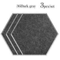 음향 3팩 벽 방음 음향 패널 장식 홈 뮤직 스튜디오 음향 벽 패널, 짙은 회색, 큰 육각형, 0.8cm 저밀도