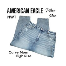 새상품 택있음 AMERICAN EAGLE 사이즈 20S 커비 맘 메드 워시 휘스커드 디스트레스드 스트레치 진 미국 데님