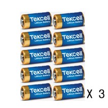 텍셀(Tekcell) CR123A 카메라건전지, 1개입, 30개