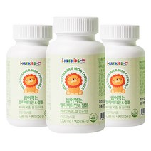 타이거아울렛 씹어먹는 종합 멀티비타민 앤 철분 90정 x 3병 9개월분 어린이 유아 키즈 초등학생 중학생 청소년 맛있는 츄어블 철분제 영양제, 단품, 단품