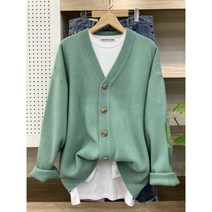남여공용 봄 가을 무지 박스 오버핏 가디건 사이즈 (100~110)