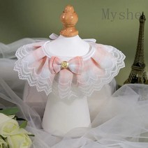 [Myshe]애완견 리본 케이프 액세서리 강아지 레이스 스카프 CDfei108WZ3, XS, 스타일a
