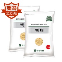 대한농산 22년 국산 백태 10kg(5kgx2) / 콩국수 노란콩 메주콩 대용량 박스포장, 10kg (5kgx2봉)