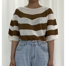 올강 홀가먼트 스트라이프 니트