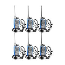 아크쉘 충전식 장거리 양방향 라디오 이어피스 6팩 AR-6 워키 토키 Li-ion 배터리 및 충전기 포함