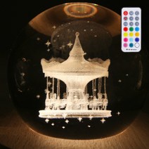 옆동네몰 회전하는 수정구슬 오르골 무드등, 회전목마(+리모컨)