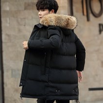 ANKRIC 겨울옷 남성 빅사이즈 코트 중 롱 패딩 면복