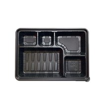 행복물류 D-101 돈까스 도시락 용기(5칸)-PP 일회용 플라스틱용기, 1개입, 200개