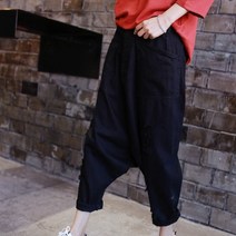 WAWAMOM(특허브랜드) 여성 9부 배기팬츠 스크래치 배기슬랙스 빅사이즈 똥싼바지 와이드 통바지 BSR17