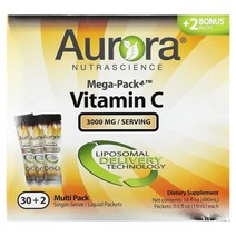 Aurora Nutrascience Maga-Pack+ 비타민C 3 000mg 32팩 각 15ml(0.5fl oz), 1PACKAGE, 상세참조