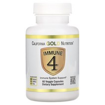 California Gold Nutrition Immune 4 면역계 지원 베지 캡슐 60정, 60 개