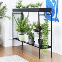 햇살맑은집 철제 플랜트박스 2단 화분정리대 국내 제작 가로 1100mm / 폭 300mm / 높이 865mm, 블랙