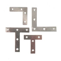 아이베란다 스텐 코너 평철 브라켓 꺽쇠 연결 철물 보강 T자 L자 IV, 8.T80(80×80mm)