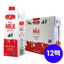 믈레코비타 프리미엄 수입멸균우유 1000ml 시크릿 밀크, 12개