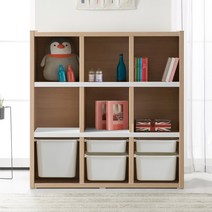 포스트모던 스터디 1300 3단 책장 1단 장난감 정리함, 메이플