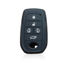 자동차키홀더 실리콘 고무 열쇠 고리 커버 케이스 도요타 시에나 하이브리드 차량 Alphard PREVIA Voxy 원격 5 6 버튼 홀더, [01] Black 5 Buttons, 01 Black 5 Buttons