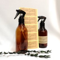 향기에반하다 브라운 원형 룸스프레이 공병 200ml 250ml, 1 브라운 원형 스프레이 (소)+크라프트스티커