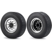 호환 트레일러 승용차 캠핑카 견인 장치 고리 전륜 림 고무 타이어 키트 1:14 트랙터 트럭화물 드래그 자동차 부품, 휠 허브와 타이어