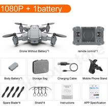 키덜트 KY905 그레이 RC 미니 드론 4K Profesional 공중 사진 접는 Quadcopter Camer FPV 와이파이 원격 제어 헬리콥터 완구, CN, 1080P 가방 1B