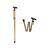 T자형 손잡이 길이조절 노인지팡이 접이식 보조지팡이, 블랙