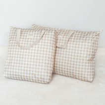 클린유니폼 방수 어린이 어린이집 낮잠이불가방 소형, 8.베이지 체크 소형