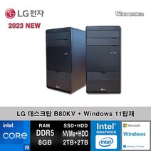 LG전자 데스크탑 12세대 I9 컴퓨터 B80KV-AR29SVM+WIN11 (I9-12900/8GB/SSD2TB+2TB/UHD770/WIN11)
