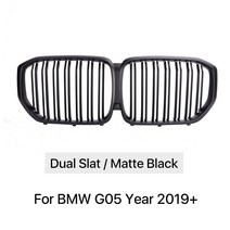 Bmw용 앞 범퍼 키드니 그릴 더블 슬랫 카본 파이버 비엠더블유 X5 시리즈 G05 - 30d 40i 50i M50d 용 자, 04 Dual Matte Black