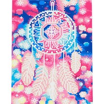 라움생 보석십자수 비즈 큐빅 자수 픽스 아트 집에서할수있는 취미 생활, 야광 드림캐처