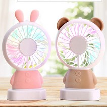 시즌템 미니 LED 선풍기 곰, 블루