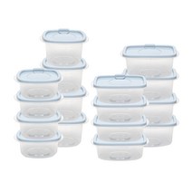 조일리빙 전자레인지 냉동 가능 밀폐용기 / 4가지 사이즈 16종 세트, 블루