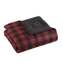 Eddie Bauer Home | 마운틴 컬렉션 | 담요-매우 부드럽고 아늑함 구스 다운 대체 양면 이불/이불 인서트 담요 (127cm x 177.8cm) 레드