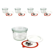 WECK 유리 저장병 기본형 No 751 200ml + 고무링 + 클립 2p + PE뚜껑, 5세트