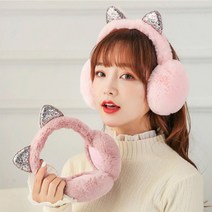 [써보니조트라] 고양이 털귀마개 겨울 방한 귀도리 귀여운 털귀마개, 고양이-화이트