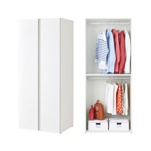 한샘 샘베딩 스테디 옷장 80cm(높이194cm) 2단행거형 10종, E형 : 올리브그린도어+화이트몸통(E)