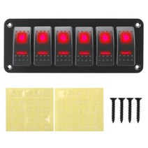 카라반 캠핑카 트레일러 rv 더블 라이트 스위치 1224v 6 갱 on-off 로커, 빨간색