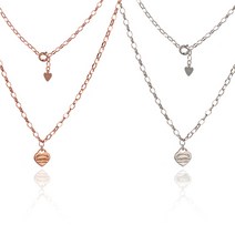 데일리 민트색 하트 열쇠 자물쇠 펜던트 심플 순은 우정 목걸이 네크리스 레이어드 목거리