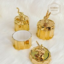고르소 고르소 북유럽 스타일 골드 세라믹 보석 반지 주얼리 상자 보관함, 토끼