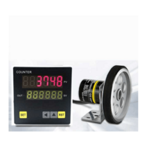 디지털 미터기 카운터 롤러 섬유 공장 원단 길이 측정, 미터 카운터+더블 휠+ 사운드 및 라이트 알람