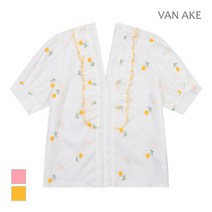 브루노바피 [반에이크] 플라워 패턴 반팔 블라우스_VB18BLUL02Z