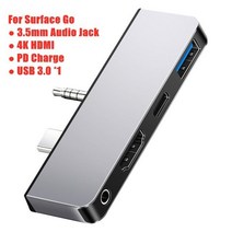 Microsoft SurfacePro 7/Pro 6 USB 3.0 카드 리더 허브 SD/TF 용 4K HDMI 1000Mb 기가비트 이더넷 어댑터, 01 WHITE