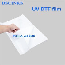 20pcs a4 uv dtf 필름 a (필름 a) 스틱 전화 케이스 컵 금속 유리 불규칙한 모양 표면 uv 전사 필름 dtf 프린터, 31cmx25m 필름 b