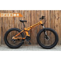 펫자전거 산악 광폭 성인 팻 바이크, 7단, 24인치, 오렌지